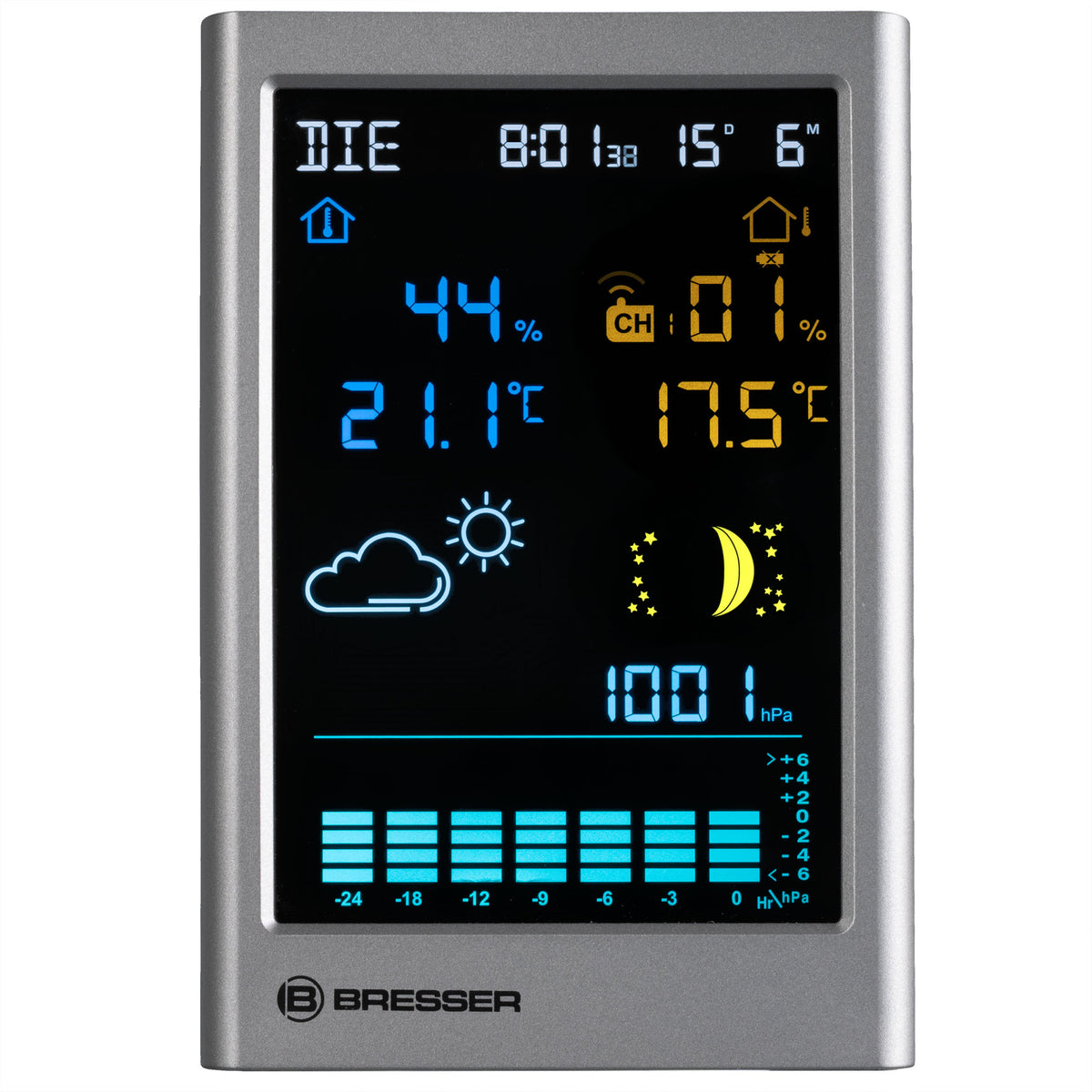BRESSER Funk-Wetterstation MeteoTemp TBV anthrazit