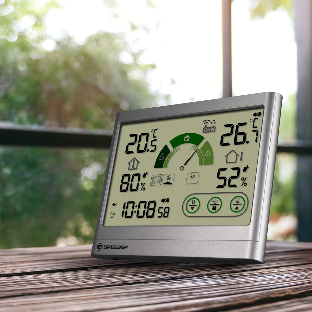 BRESSER Thermo-Hygrometer mit Lüftungsempfehlung VentAir H
