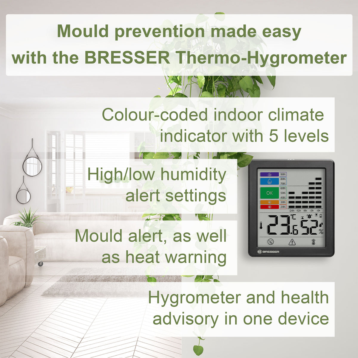 BRESSER Thermo-Hygrometer mit Schimmelalarm