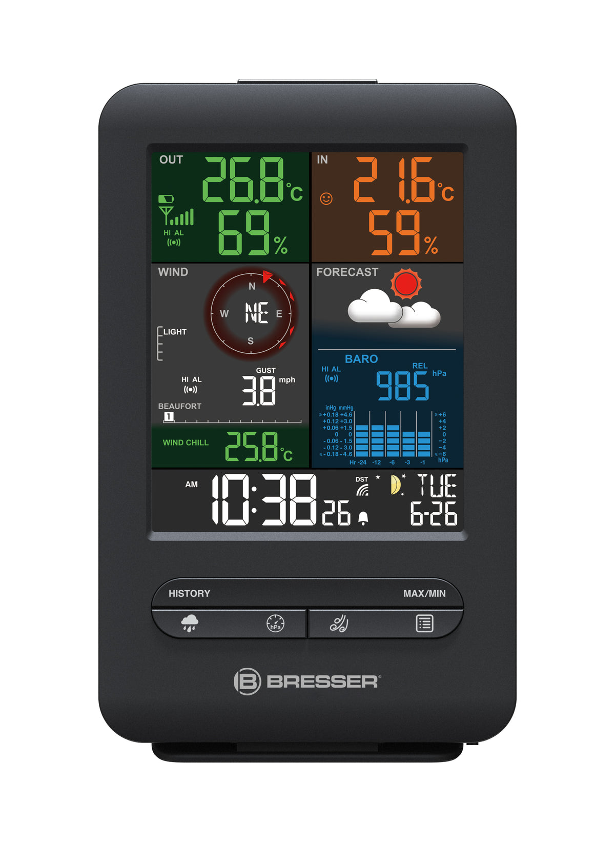 BRESSER zusätzliche / Ersatz-Basisstation für 7002525 Beaufort Wetterstation 5-in-1