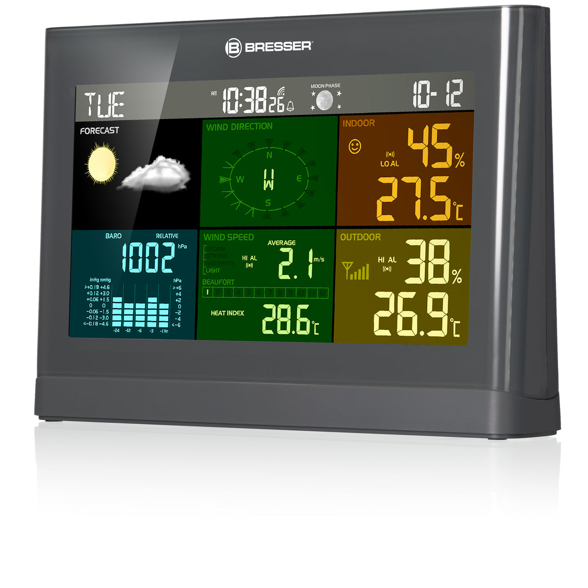 BRESSER zusätzliche / Ersatz-Basisstation für 5-in-1 Comfort Wetterstation 7002550QT5000 grau