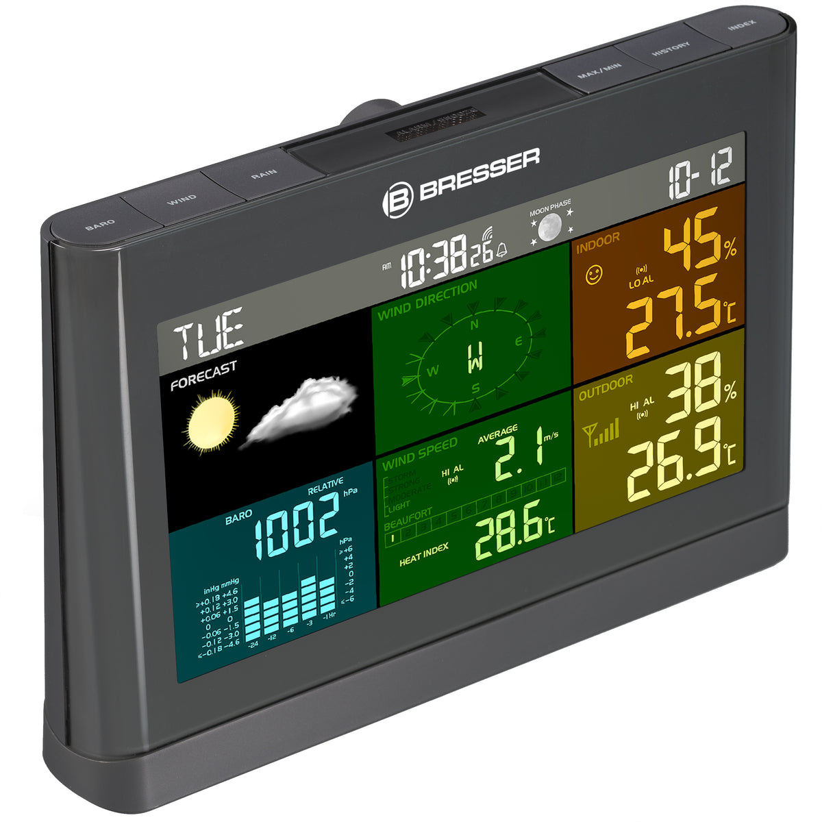 BRESSER zusätzliche / Ersatz-Basisstation für 5-in-1 Comfort Wetterstation 7002550QT5000 grau