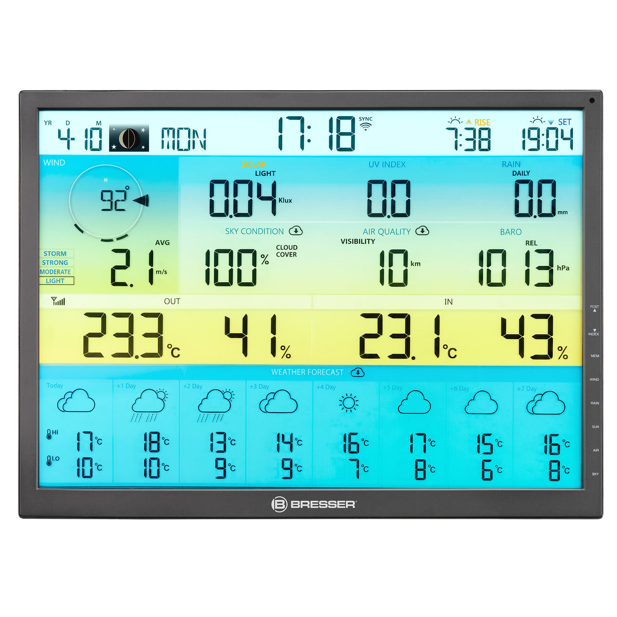 BRESSER zusätzliche / Ersatz-Basisstation für 7003230 8-Tage 4CAST XL WLAN-Wetterstation