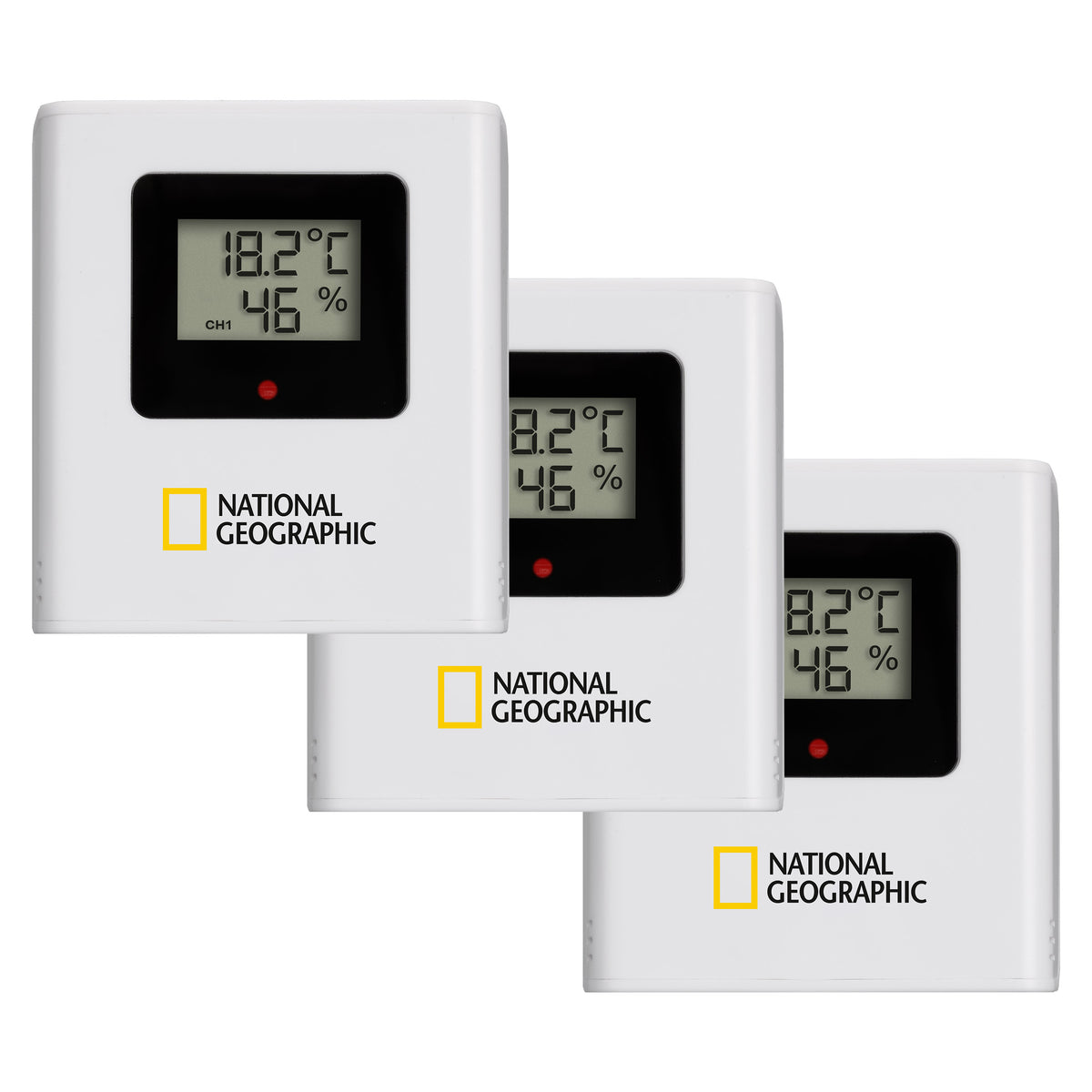 NATIONAL GEOGRAPHIC VA Farb-Wetterstation mit 3 Außensensoren, schwarz