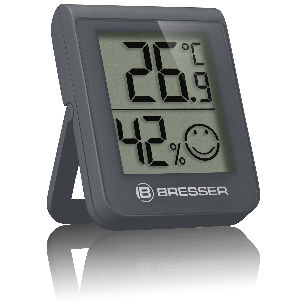 BRESSER HumiTemp Thermo-Hygro-Indikator grau