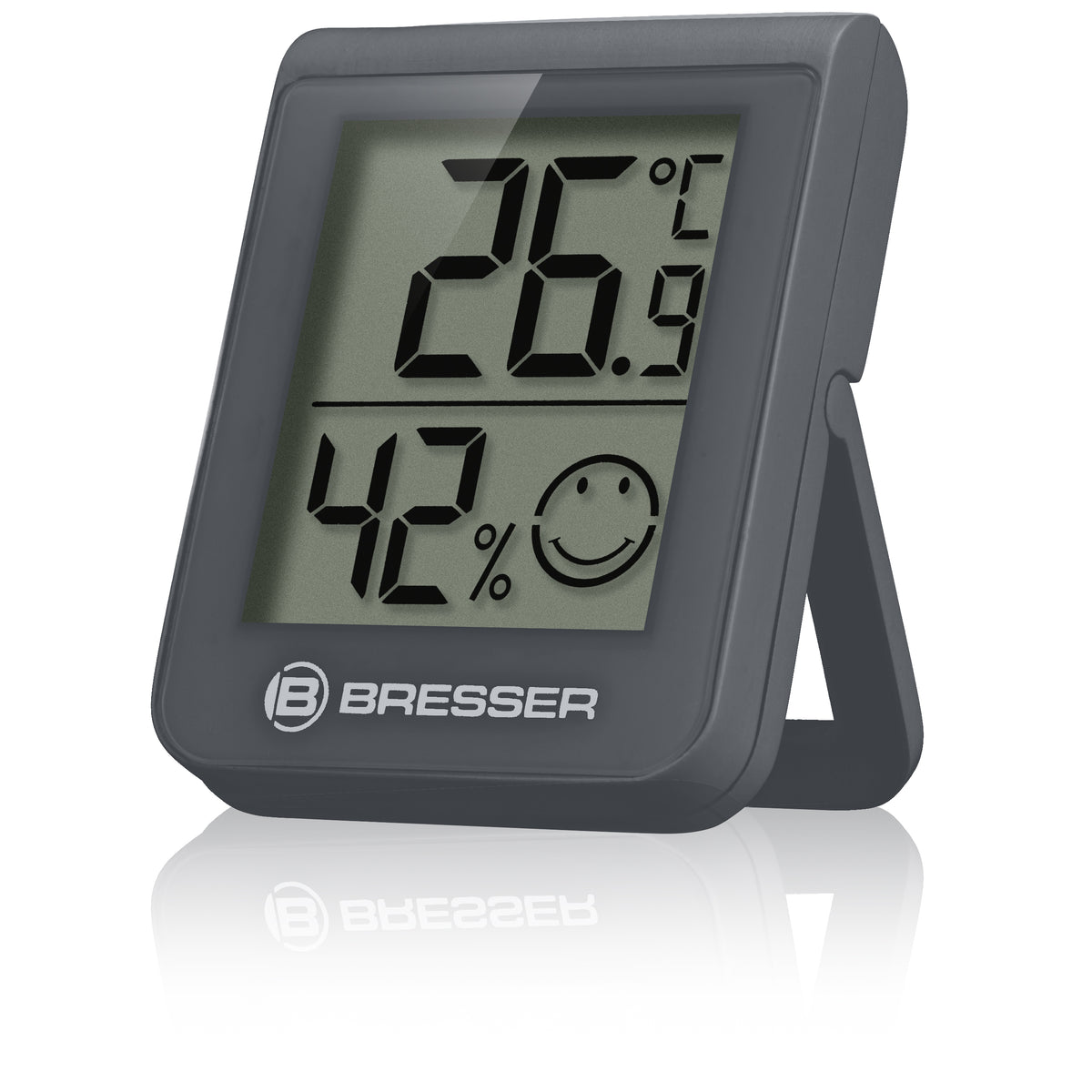 BRESSER HumiTemp Thermo-Hygro-Indikator grau