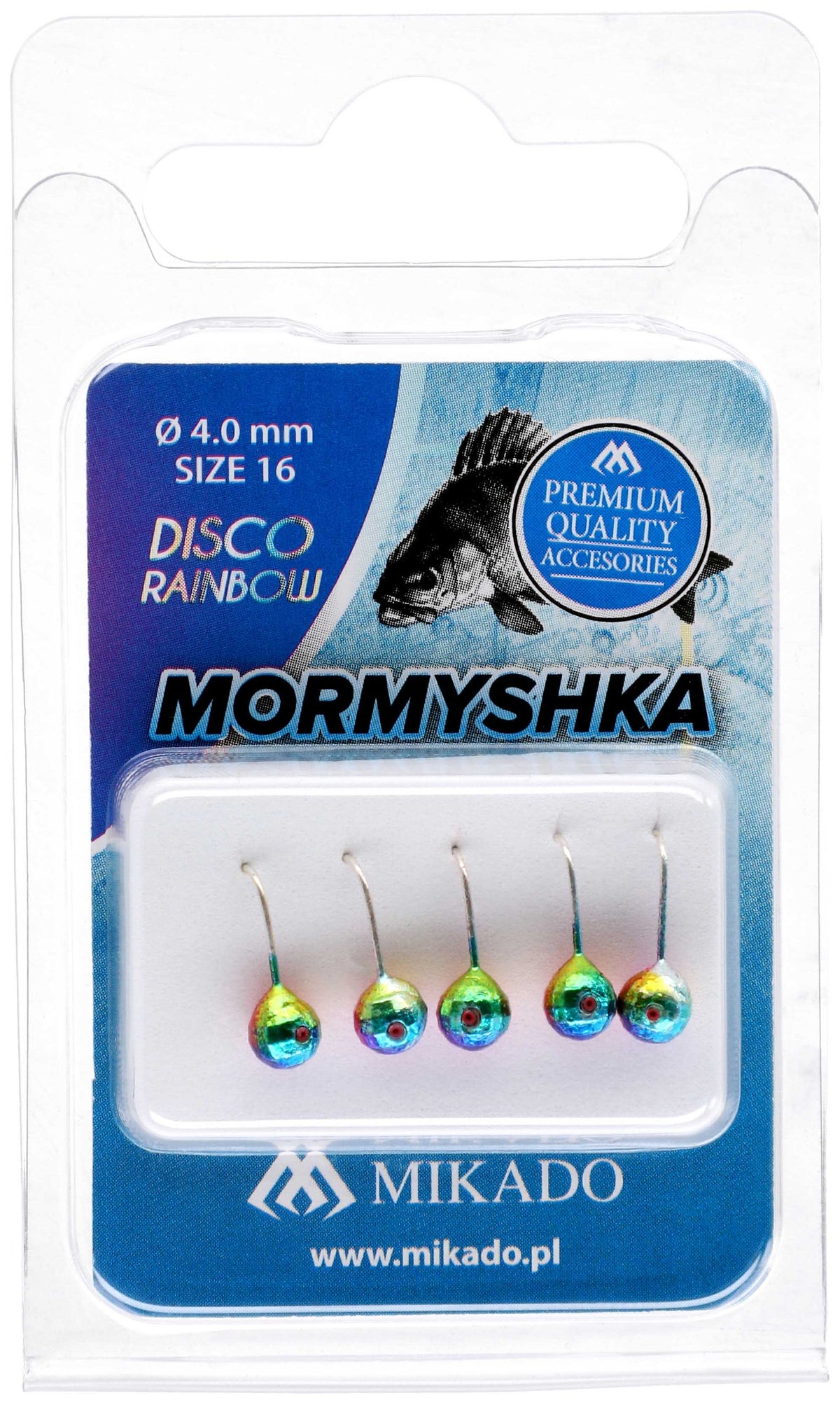 Mikado Köder - Runde Mormyshka Disco 4.0 - Regenbogen - 5 Stk.