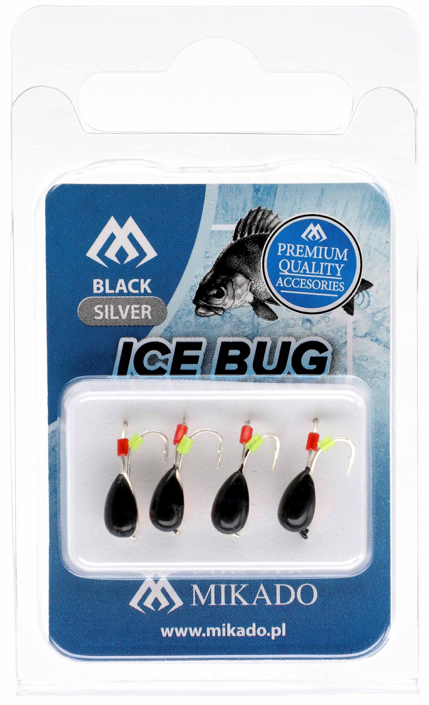 Mikado Köder - Ice Bug Größe 4mm - Schwarz Und Silber - 4 Stk.