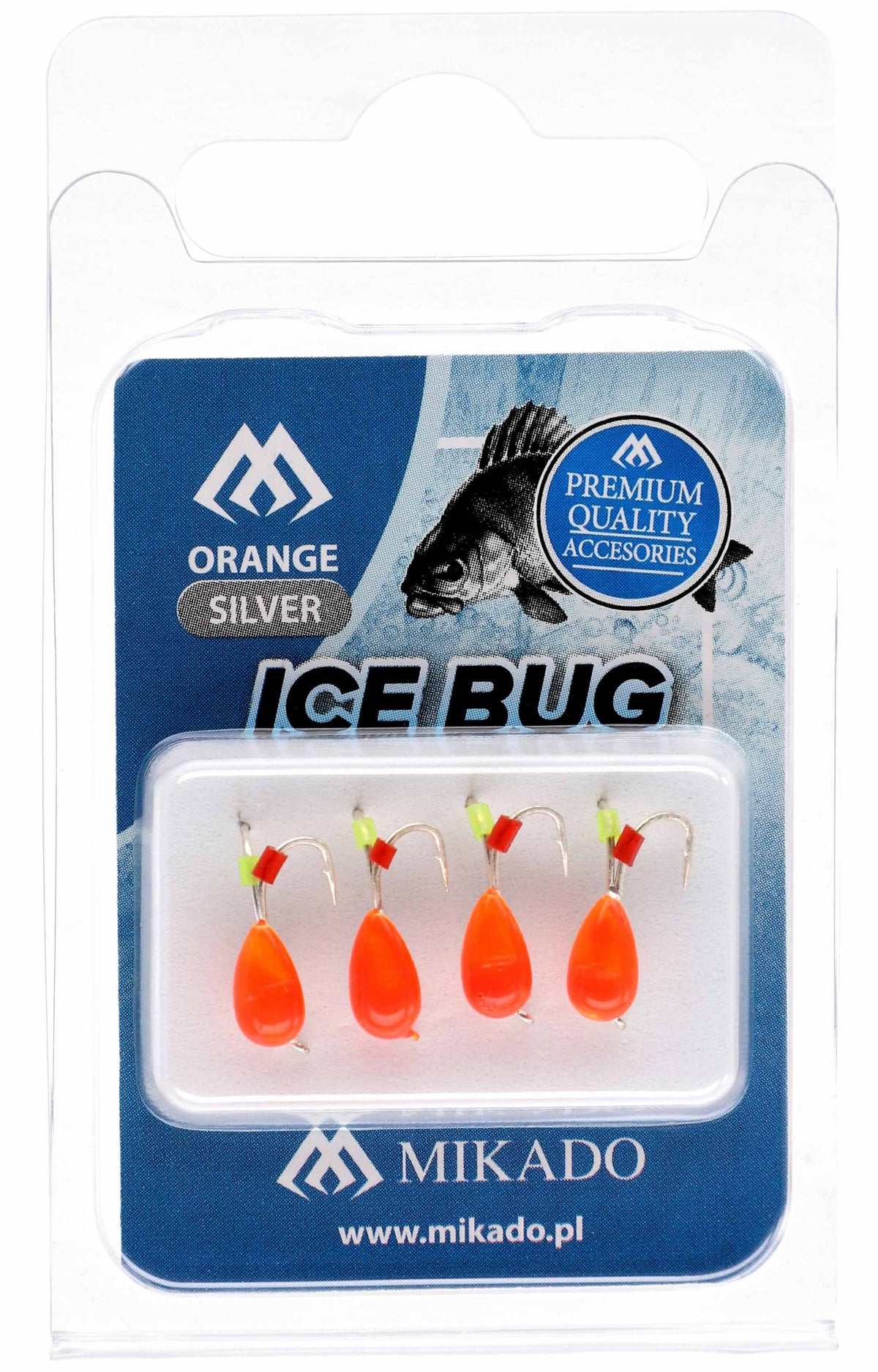 Mikado Köder - Ice Bug Orange Größe 4mm - Silber - 4 Stk.