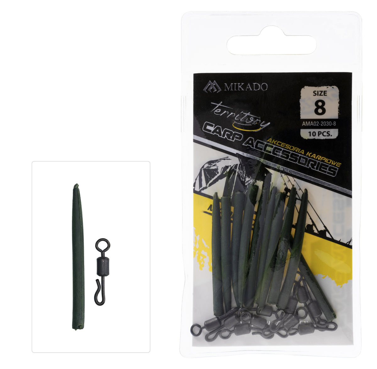 Mikado Wirbel - Quick Change Mit Anti-Tangle-Gummi NR. 8 - 10 Stk.
