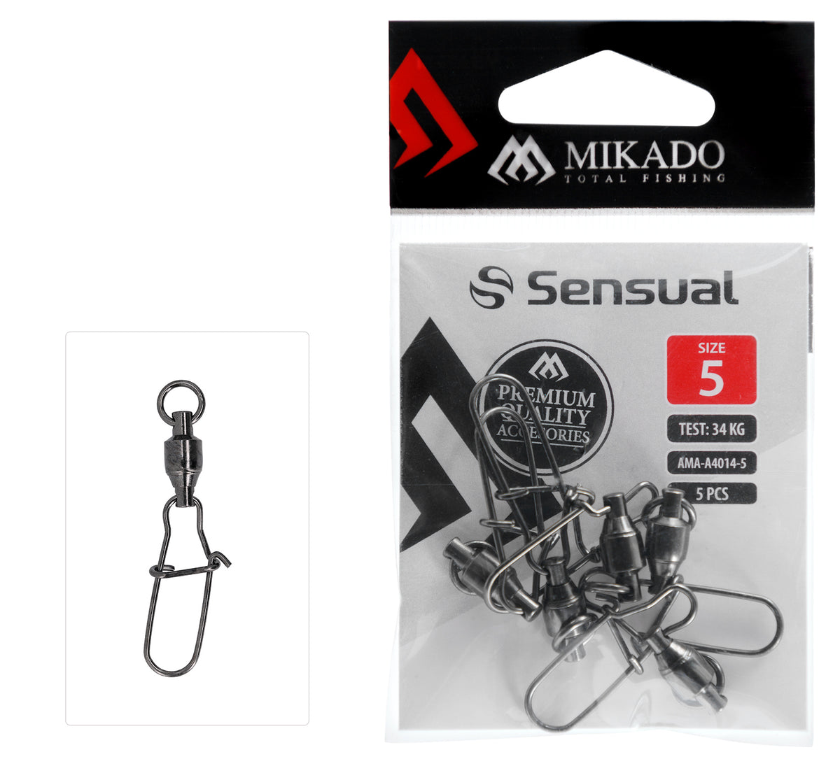 Mikado Kugellagerwirbel - Mit Fastlock Snap NR. 2 Bn - 5 Stk.