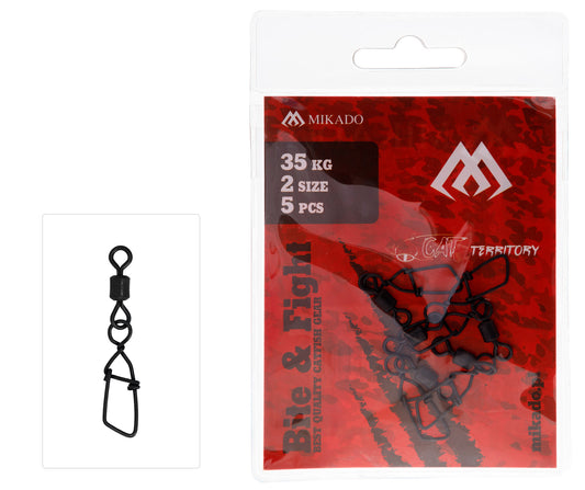 Mikado Roll-Wirbel - Mit Schnappen German A NR. 2 - Schwarz Matt - 5 Stk.