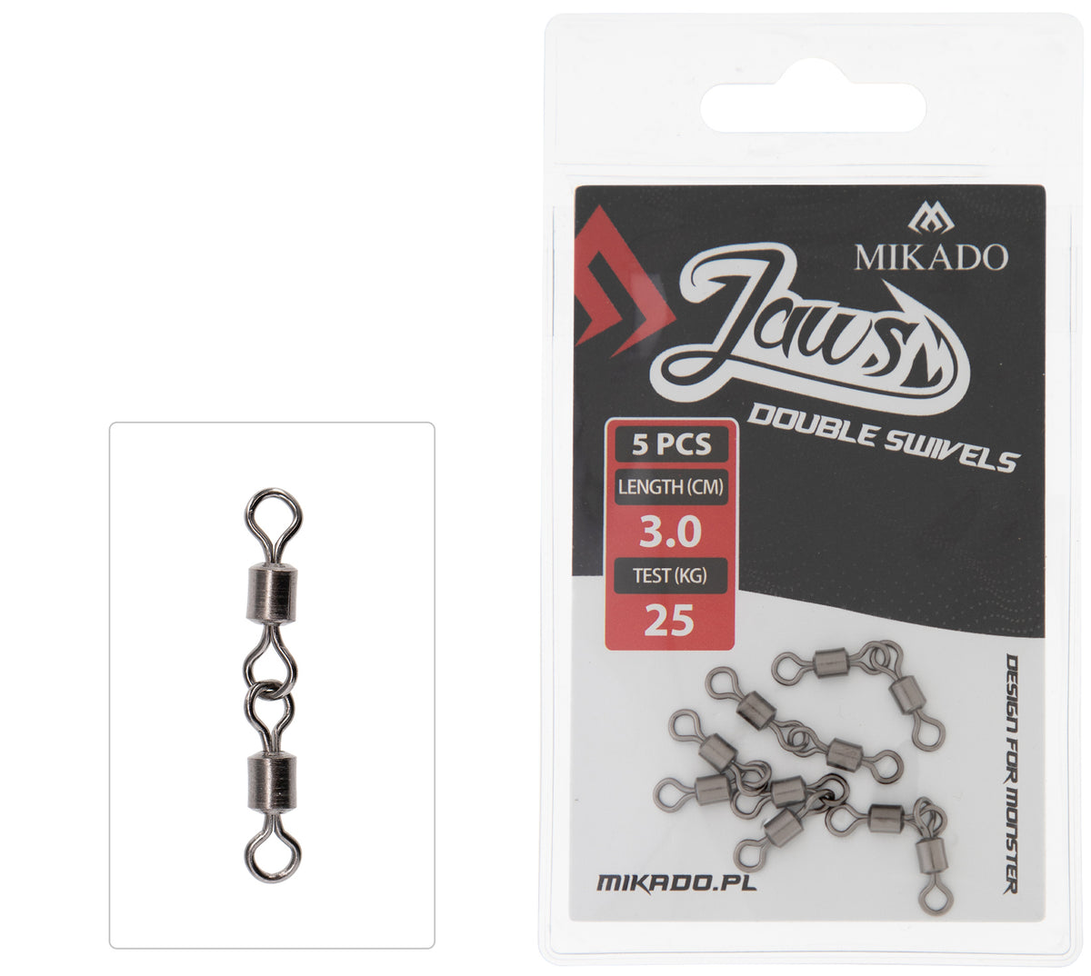 Mikado Wirbel - Jaws Double Swivels - 25kg - 5 Stk.