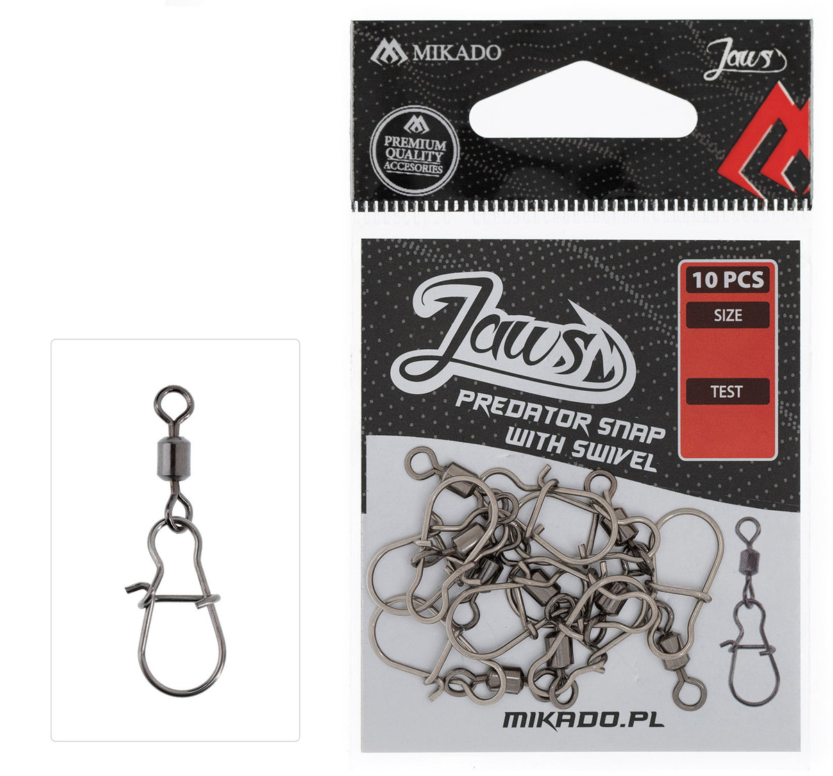 Mikado Snap - Mit Wirbel Jaws Predator Snap Größe S - 10 Stk.