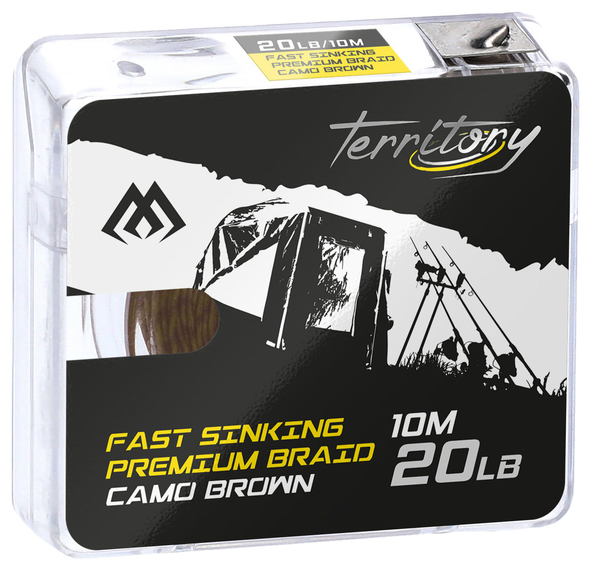 Mikado Geflochtene Vorfachschnur - Fast Sinking Premium Braid - 20lbs/10m - Camo Braun - 1 Stk.