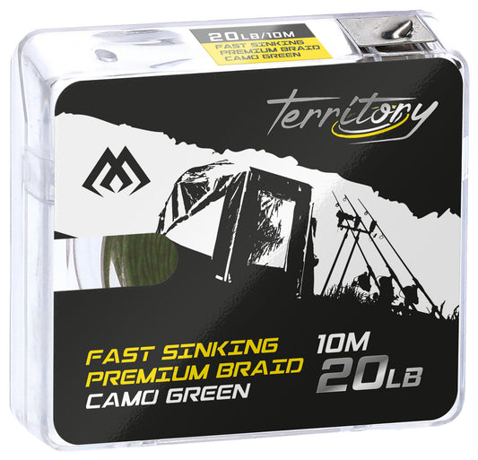 Mikado Geflochtene Vorfachschnur - Fast Sinking Premium Braid - 30lbs/10m - Camo Grün - 1 Stk.