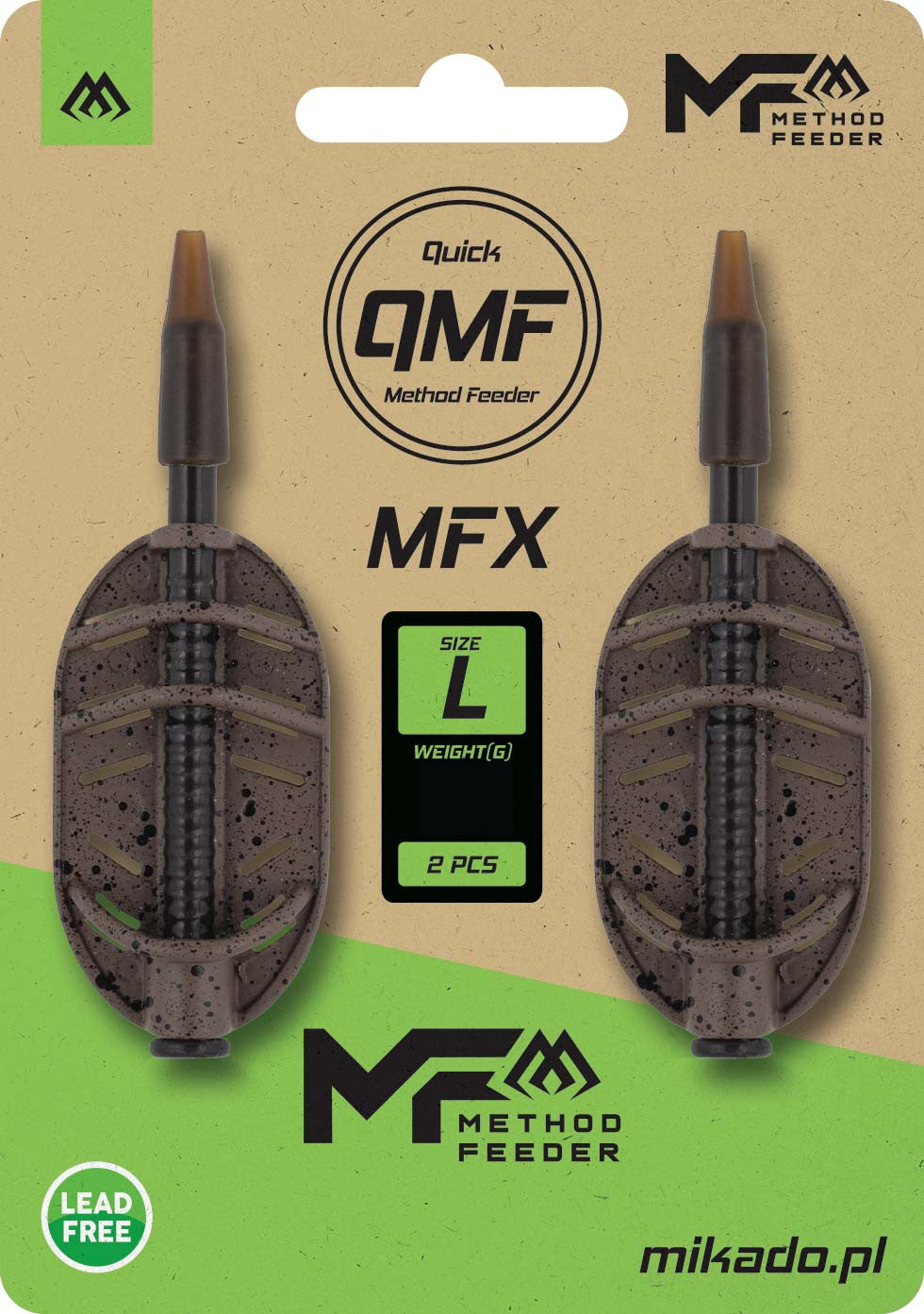 Mikado Feeder - Method Feeder Mfx - Q.M.F. Größe L - 40g - 2 Stk.
