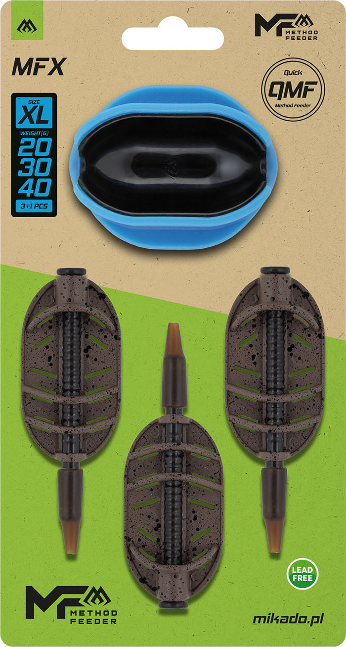 Mikado Feeder - Method Feeder Mfx - Q.M.F. Größe Xl  - Set - 20+30+40g + Feeder Mould - 1 set.