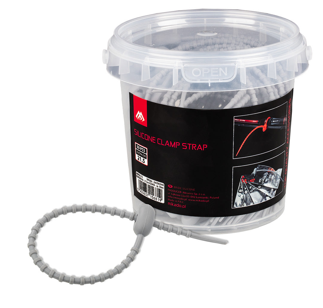 Mikado Band - Silikon-Clipband - 21,5 cm/GRAU - 50 stk.