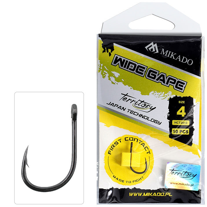 Mikado Haken - Territory - Wide Gape NR. 4 - Teflon Beschichtet - 10 Stk.