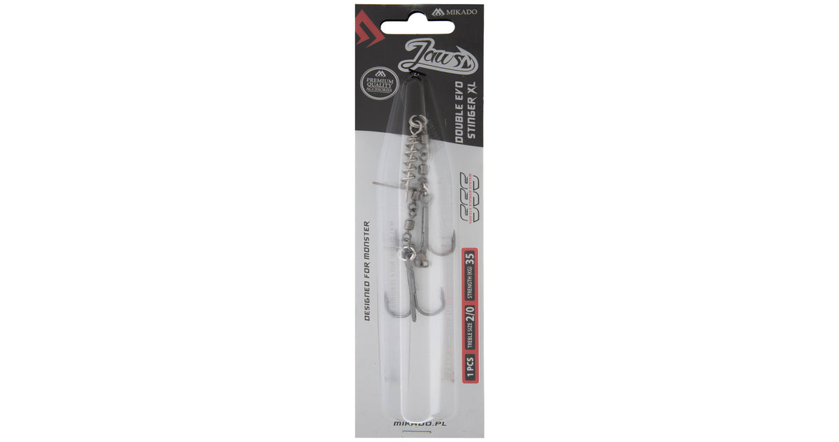 Mikado Stinger - Jaws Double Evo Stinger Xl - 35kg - Drillingshaken NR. 2/0 - 1 Stk.