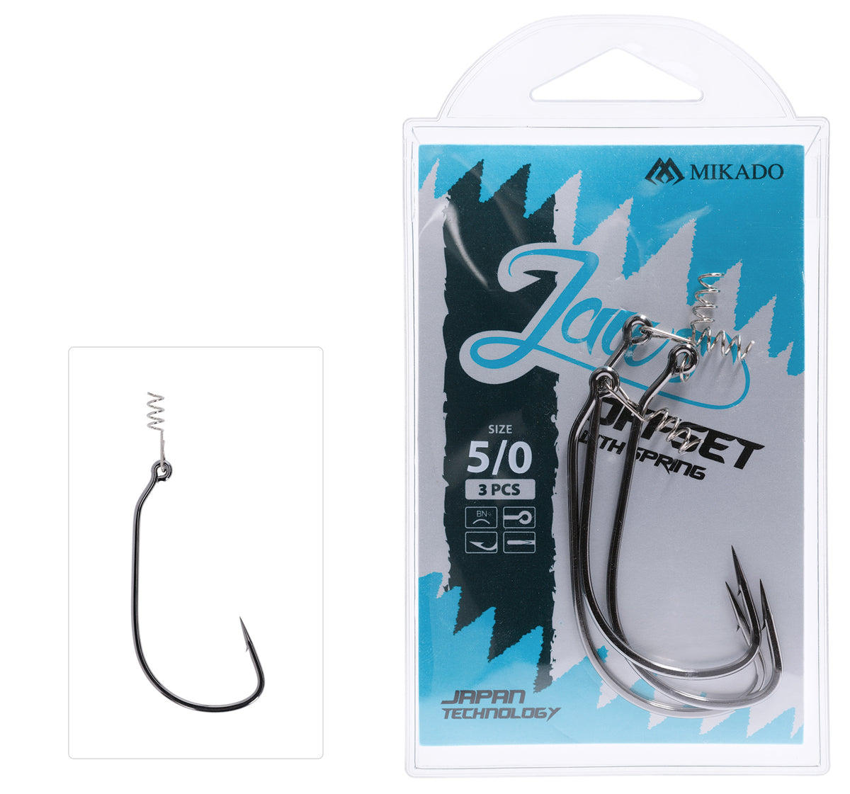 Mikado Haken - Jaws Offset Mit Schraube NR. 5/0 - 3 Stk.