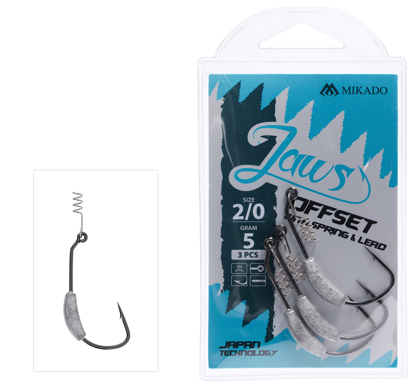 Mikado Haken - Jaws Offset Mit Schraube Und Blei 7g NR. 5/0 - 3 Stk.