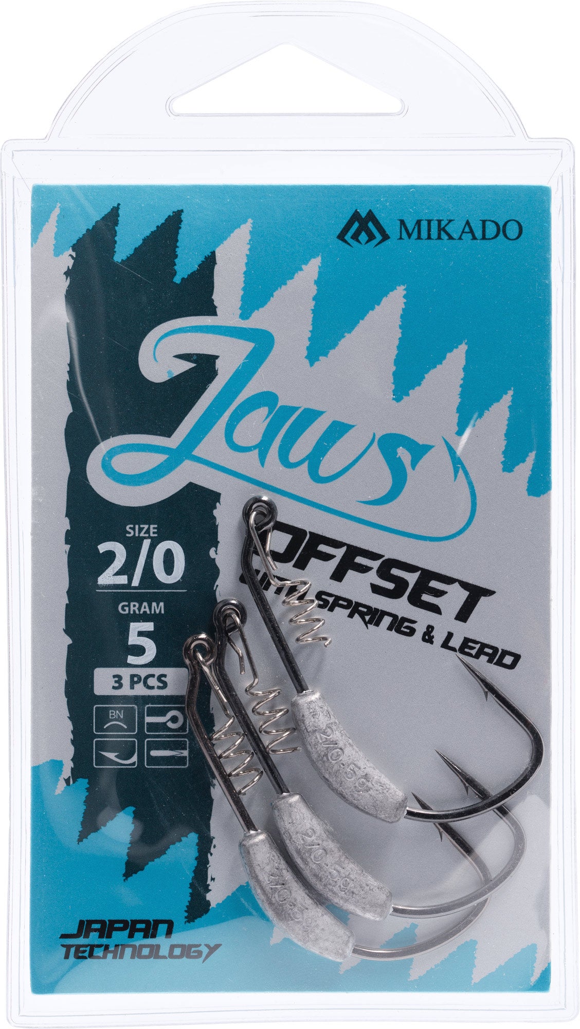 Mikado Haken - Jaws Offset Mit Schraube Und Blei 10g NR. 5/0 - 3 Stk.