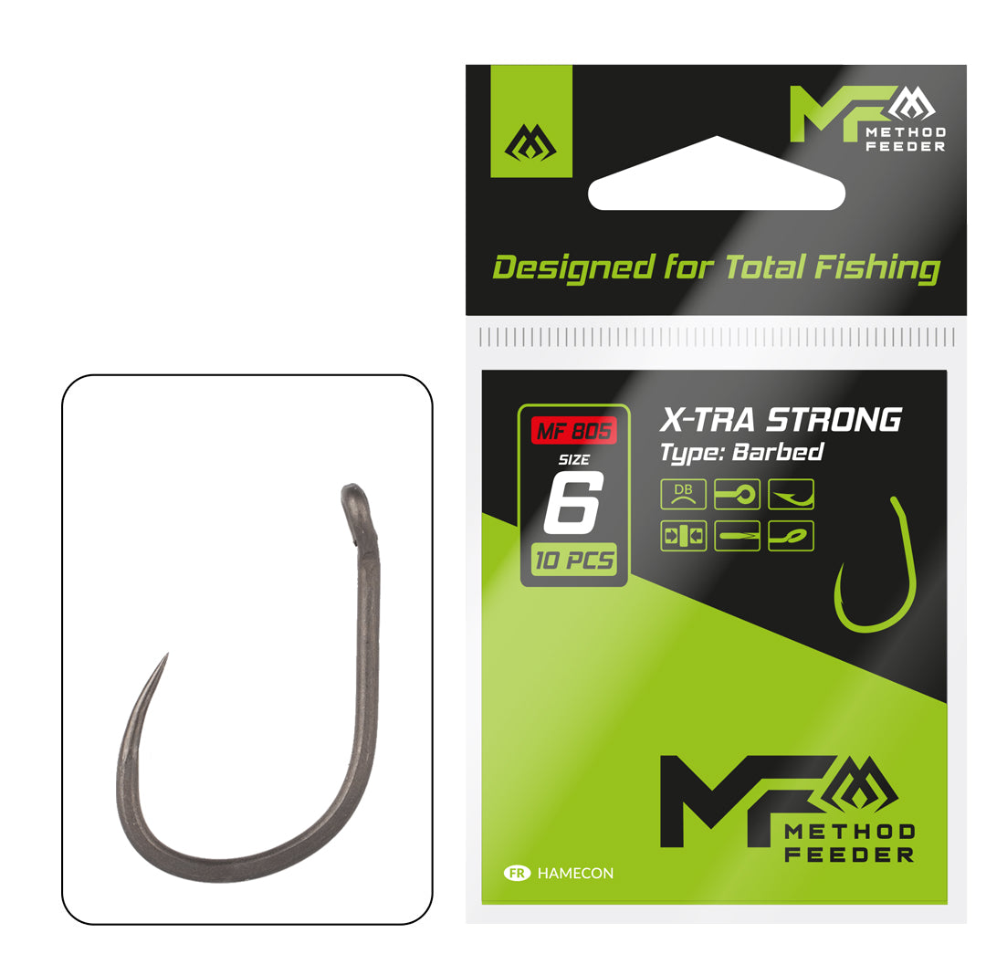 Mikado Haken - X-Tra Strong Nr. 6 - Mit Widerhaken - 10 Stk.