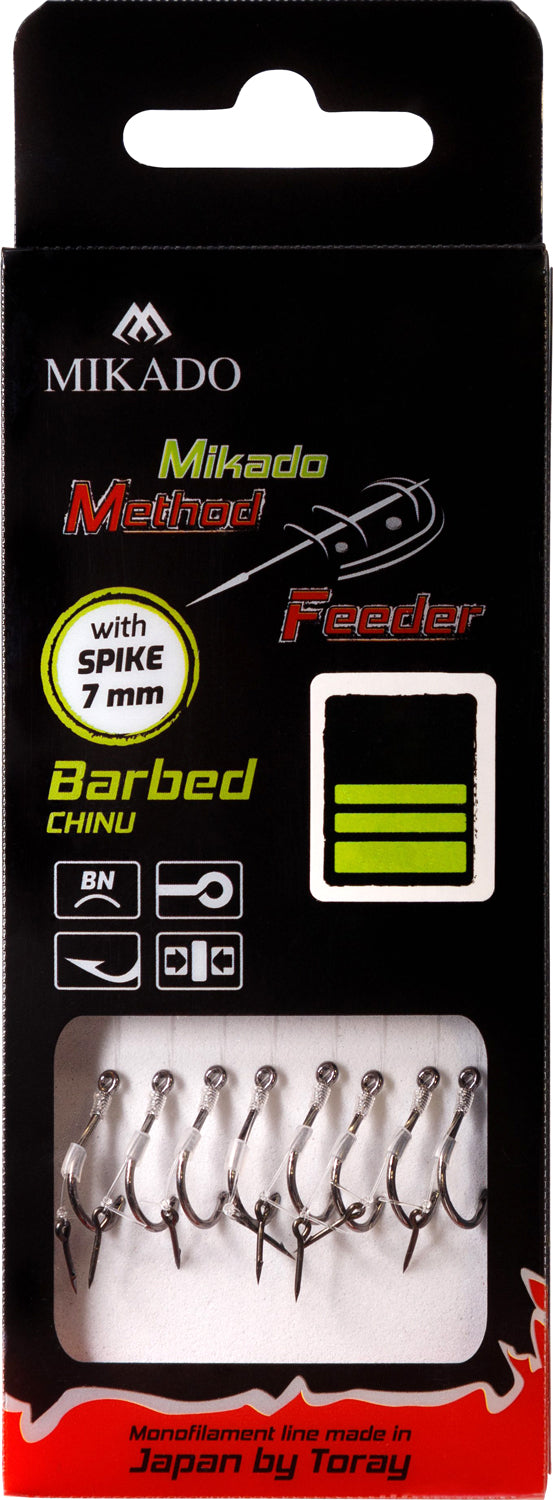 Mikado Methode Feeder Rig - Mit Nadel - Haken Mit Widerhaken Grösse 12 / Schnur: 0.23mm/10cm - 8 Stk.