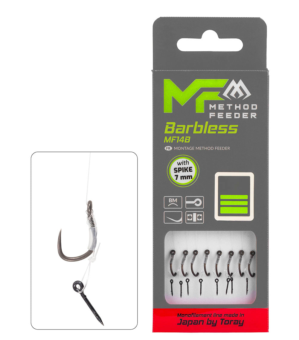 Mikado Leader Mf - MF14 Mit Nadel - Haken Ohne Widerhaken 4 / SCHNUR: 0.28mm/10cm - 8 Stk.