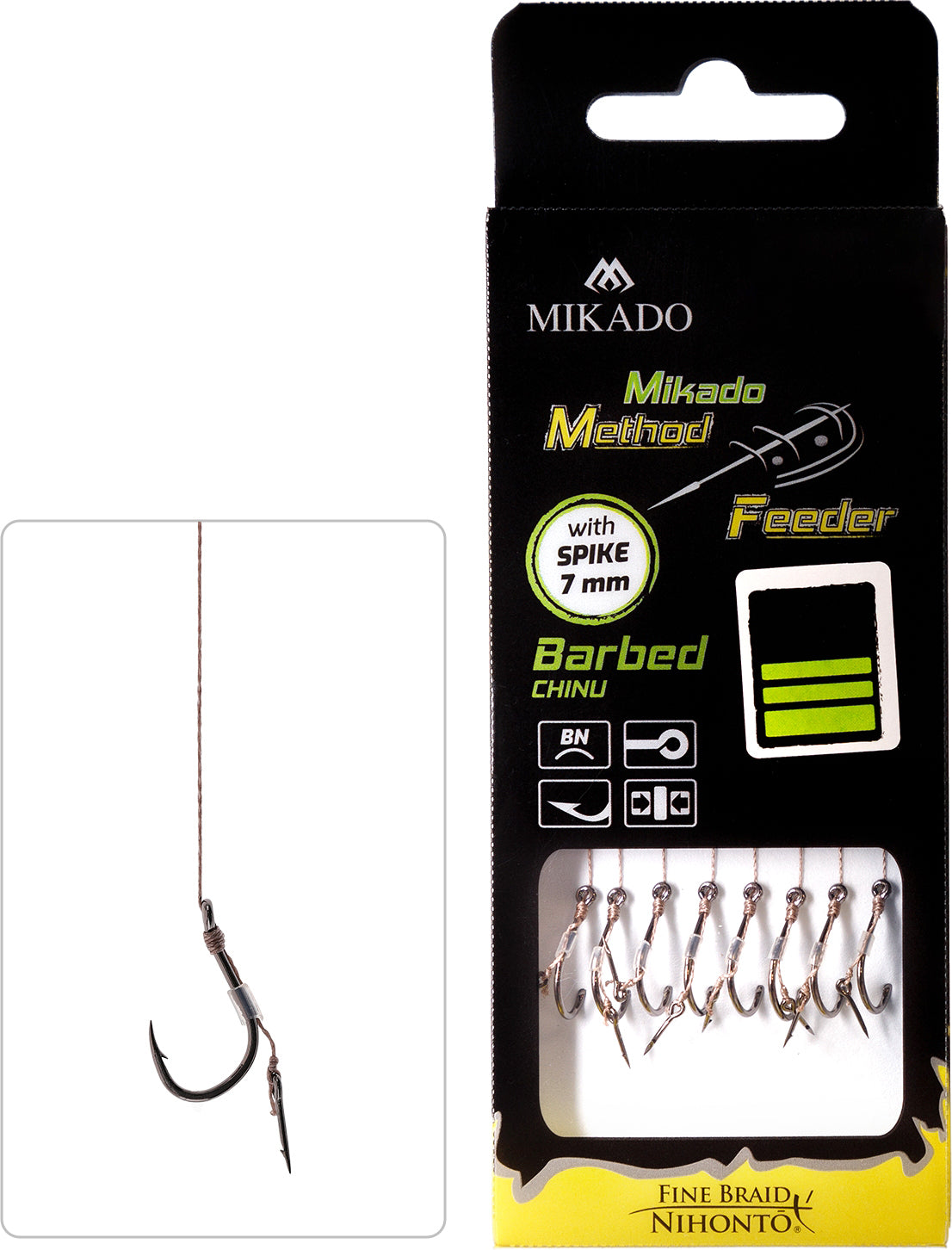 Mikado Methode Feeder Rig - Mit Nadel - Haken Mit Widerhaken Grösse 6 / Geflochtene Schnüre: 0.16mm/10cm - 8 Stk.