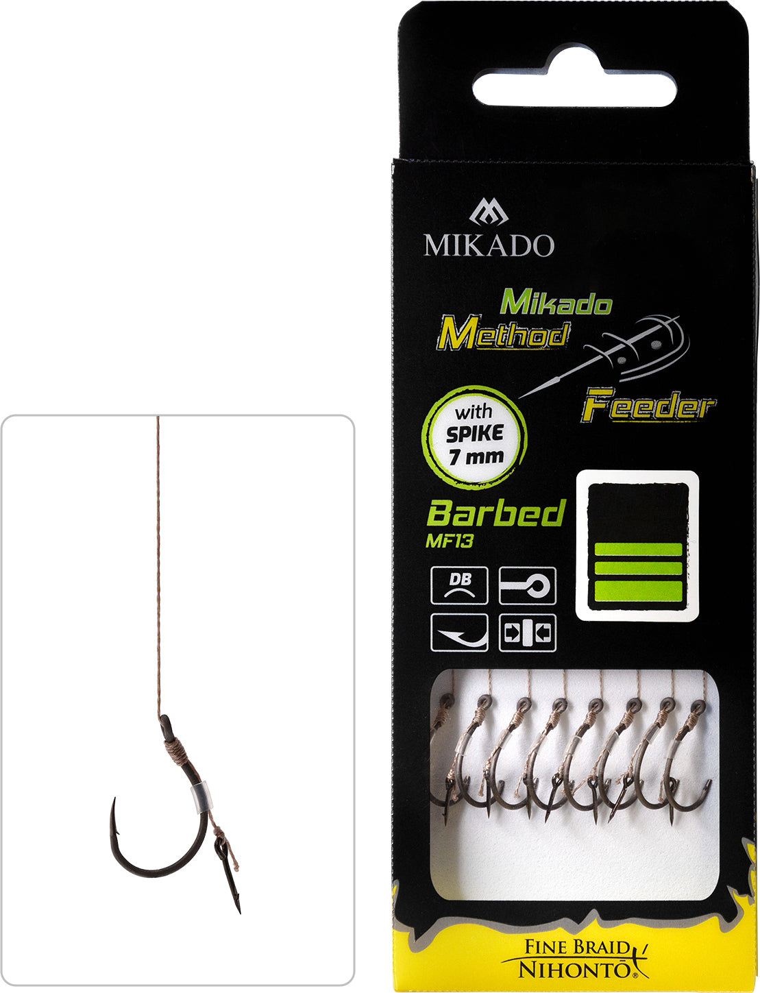 Mikado Methode Feeder Rig - Mit Nadel - Haken Mit Widerhaken Grösse 10 / Geflochtene Schnüre: 0.12mm/10cm - 8 Stk.