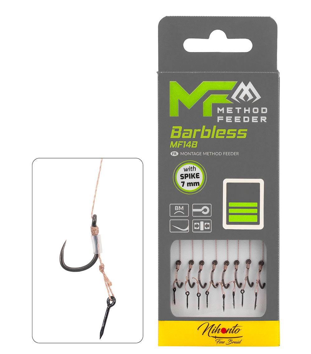 Mikado Leader Mf - MF14 Mit Nadel - Haken Ohne Widerhaken 12 / Geflochtene SCHNÜRE: 0.12mm/10cm - 8 Stk.