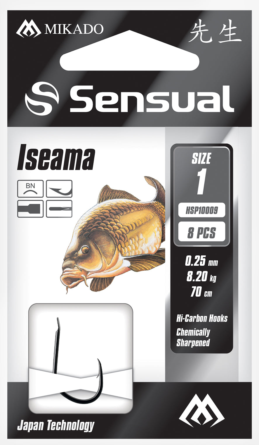 Mikado Gebundene Haken - Sensual - Iseama No 2 Bn / Schnur: 0.22mm/70cm - 8 Stk.