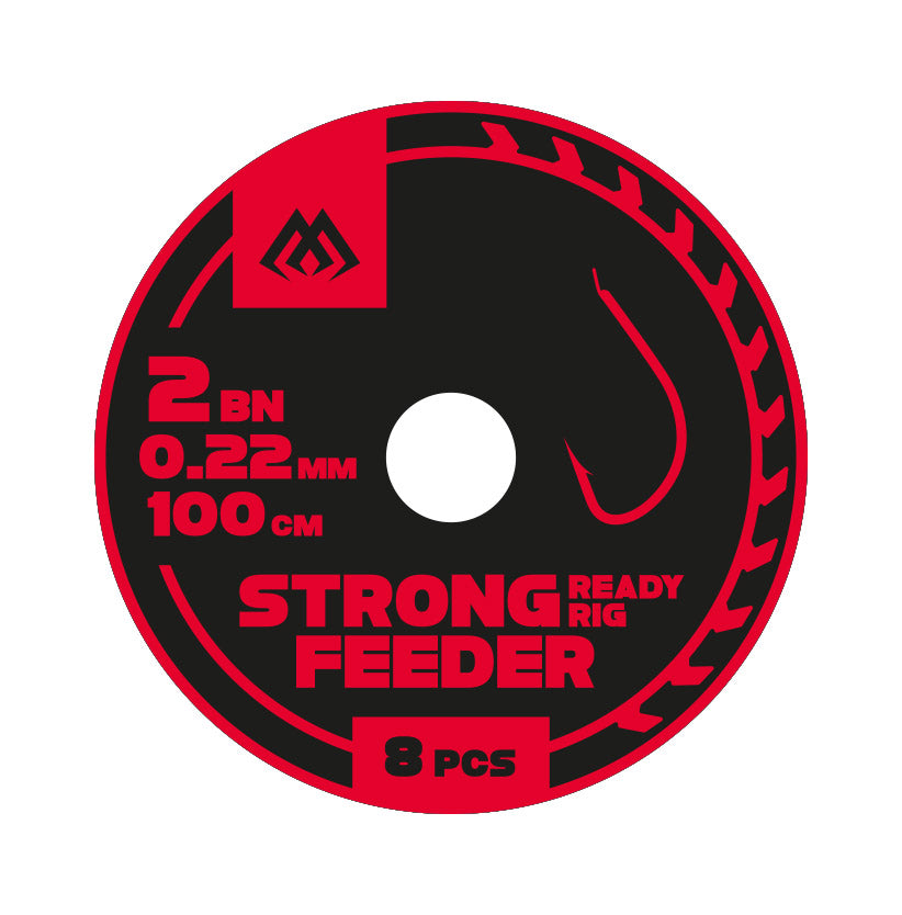 Mikado Ready Rigs - Strong Feeder Nr 8 Bn / Monofile Schnur: 0.16mm/80cm - 8 pcs.