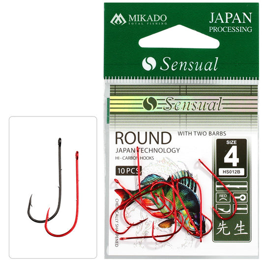 Mikado Haken - Sensual - Round Mit Widerhaken NR. 2 Red - 10 Stk.