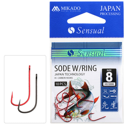 Mikado Haken - Sensual - Sode W/RING NR. 12 Red - 10 Stk.