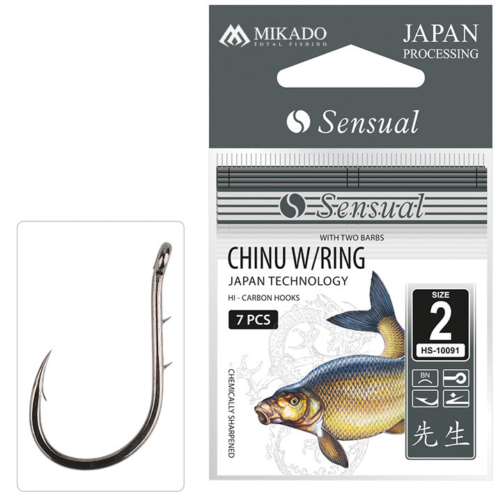 Mikado Haken - Sensual - Chinu Ring Mit Widerhaken NR. 10 Bn - 10 Stk.