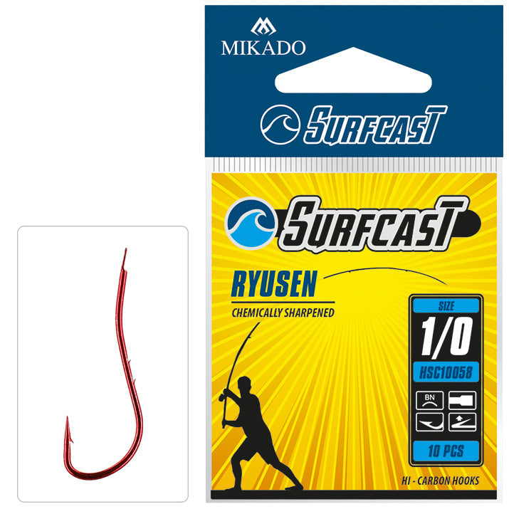 Mikado Haken - Surfcast - Ryusen NR. 8 Red - 10 Stk.