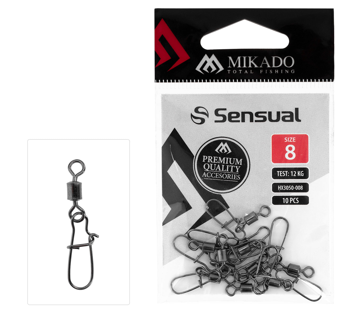 Mikado Roll-Wirbel - Mit Fastlock Snap NR. 14 Bn - 10 Stk.