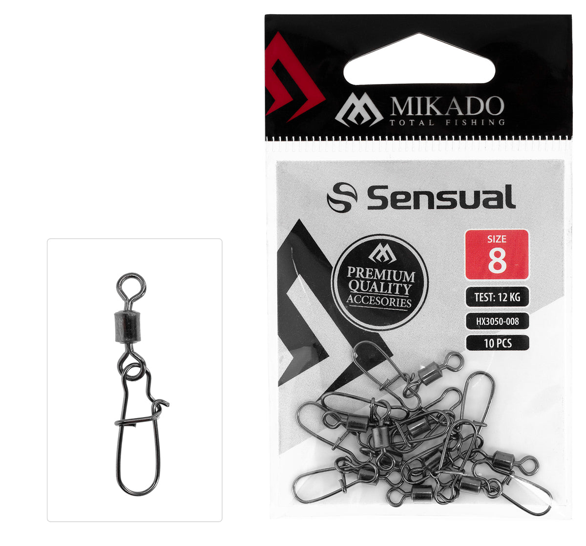 Mikado Roll-Wirbel - Mit Fastlock Snap NR. 10 Bn - 10 Stk.