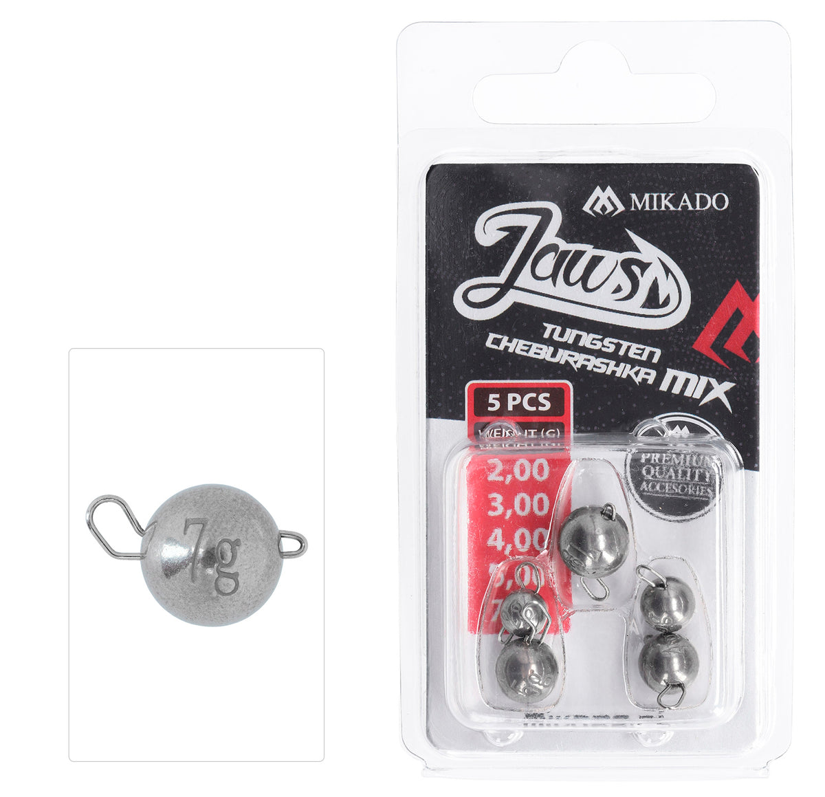 Mikado Cheburashka - Tungsten Jaws Set (2g/3g/4g/5g/7g) - 5 Stk.