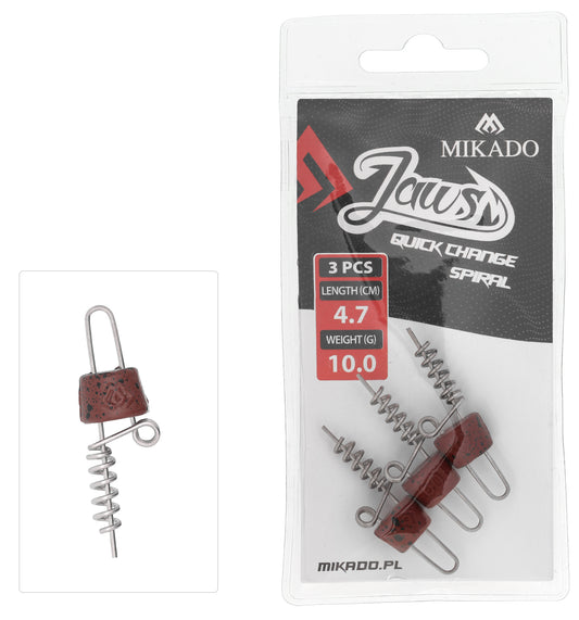 Mikado Schraube - Für Köder - Jaws Quick Change Spiral - 10gr - 4.7cm - 3 Stk.