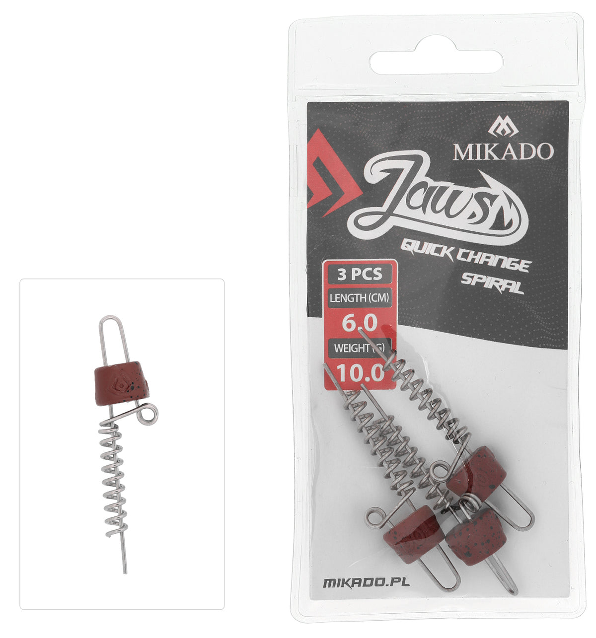 Mikado Schraube - Für Köder - Jaws Quick Change Spiral - 10gr - 6cm - 3 Stk.