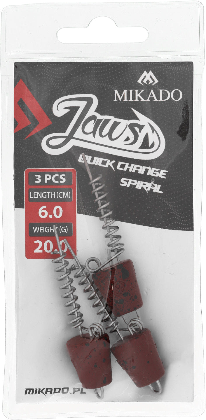 Mikado Schraube - Für Köder - Jaws Quick Change Spiral - 20gr - 6cm - 3 Stk.