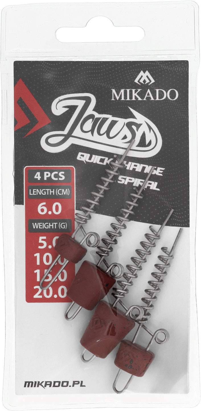 Mikado Schraube - Für Köder - Jaws Quick Change Spiral - Mix - 6cm - 4 Stk.