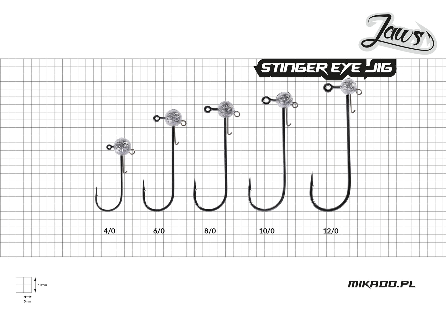 Mikado Jig Head - Jaws Stinger Eye 15g-12/0 Bn - 2 Stk.