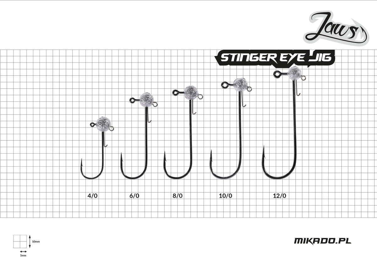 Mikado Jig Head - Jaws Stinger Eye 15g-8/0 Bn - 3 Stk.