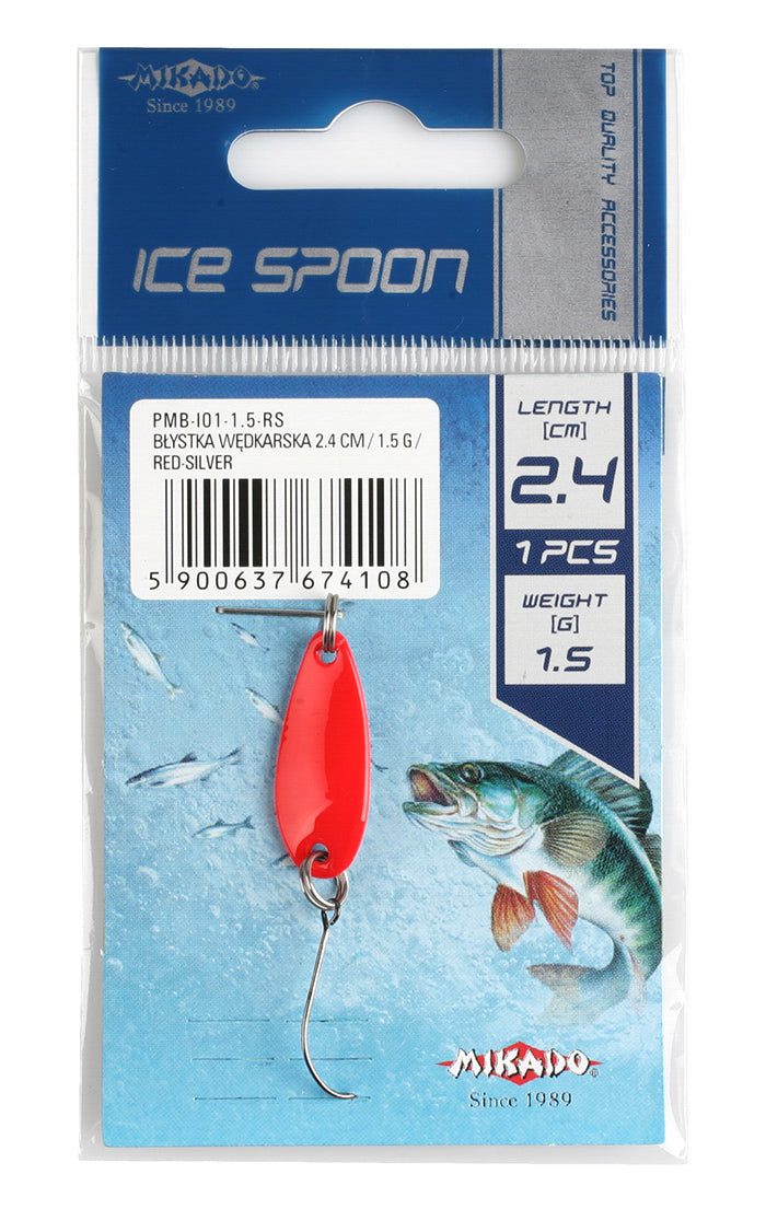 Mikado Blinker - Mini Spoon 2.4cm/2.5g - Rot Und Silber - 1 Stk.